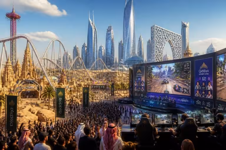 découvrez comment l'arabie saoudite mise sur les parcs d’attractions, les jeux vidéo et l’e-sport pour diversifier son économie et s'imposer comme un acteur majeur du divertissement.